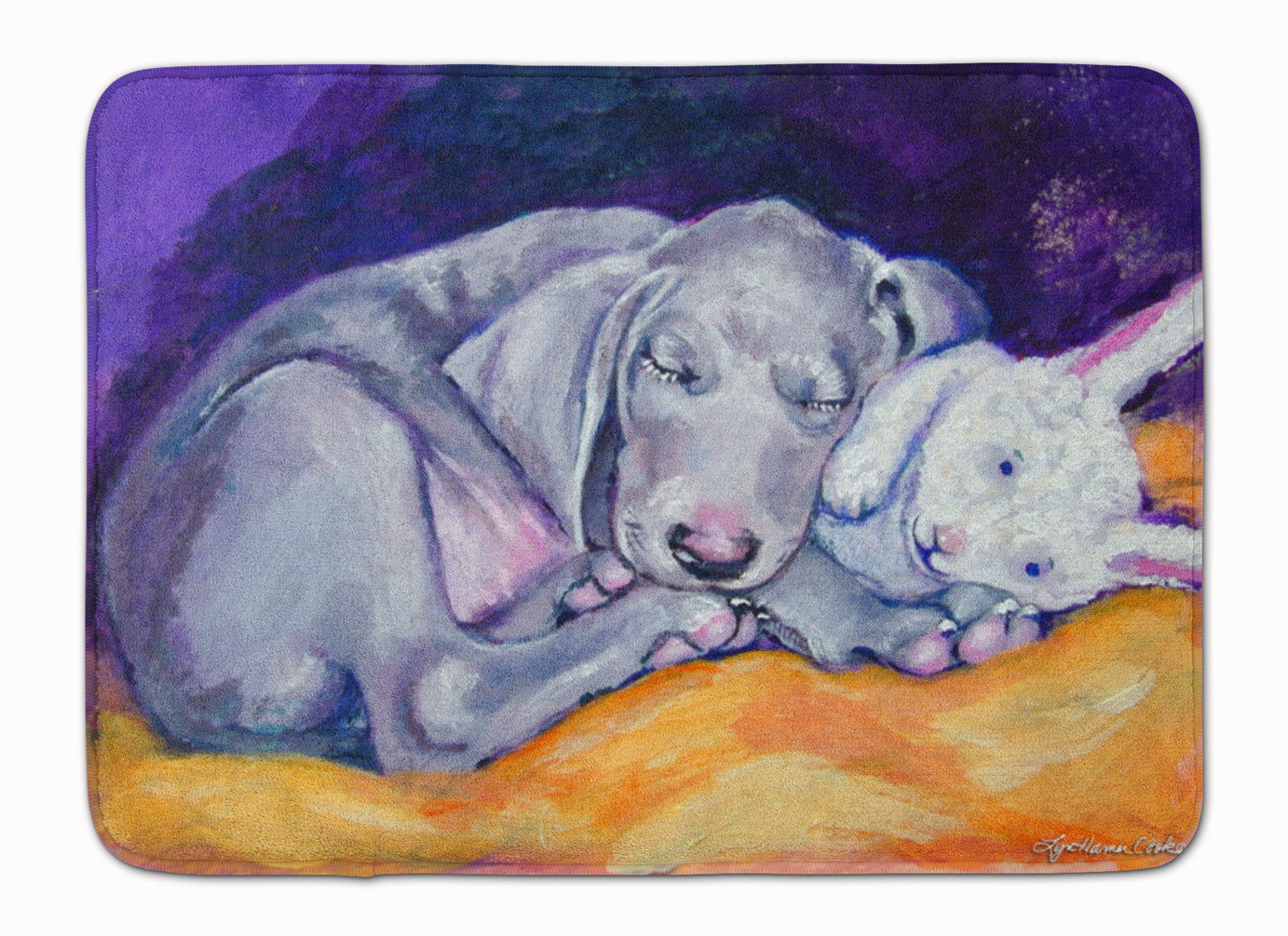 Weimaraner Snuggle Bunny Memory Foam Kitchen Mat Machine Washable Anti-Fatigue Cushion Comfort Bath or Kitchen Rug