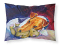 Fox Terrier and Teddy Bear Standard Pillowcase Lightweight Super Soft Easy Care Decorative Artwork Pillowcase, Standard