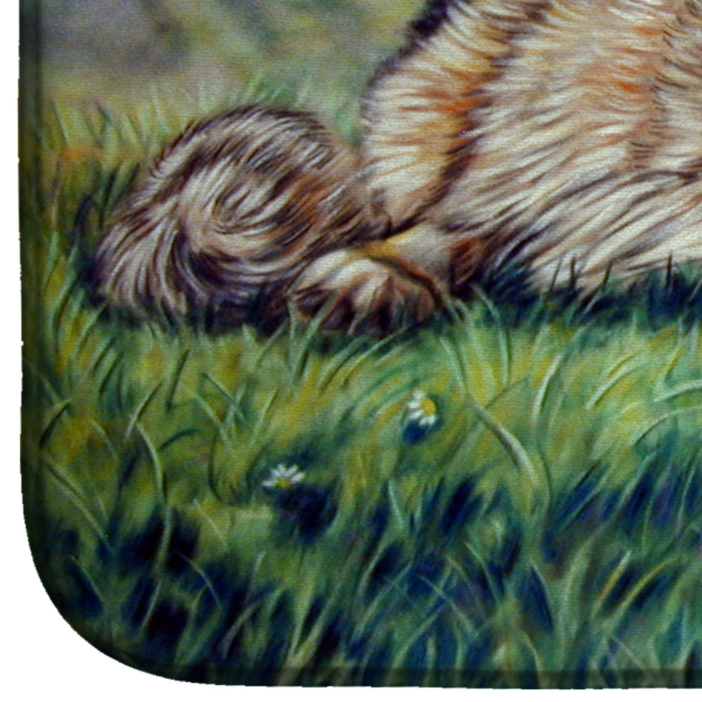 Wolf and Hummingbird Dish Drying Mat Absorbent Dish Drying Mat Pad for Kitchen Counter Dish Drainer Mat for Countertop, 14 x 21", Multicolor