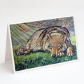 Wolf and Hummingbird Greeting Cards Pack of 8 Blank Cards with Envelopes Whimsical A7 Size 5x7