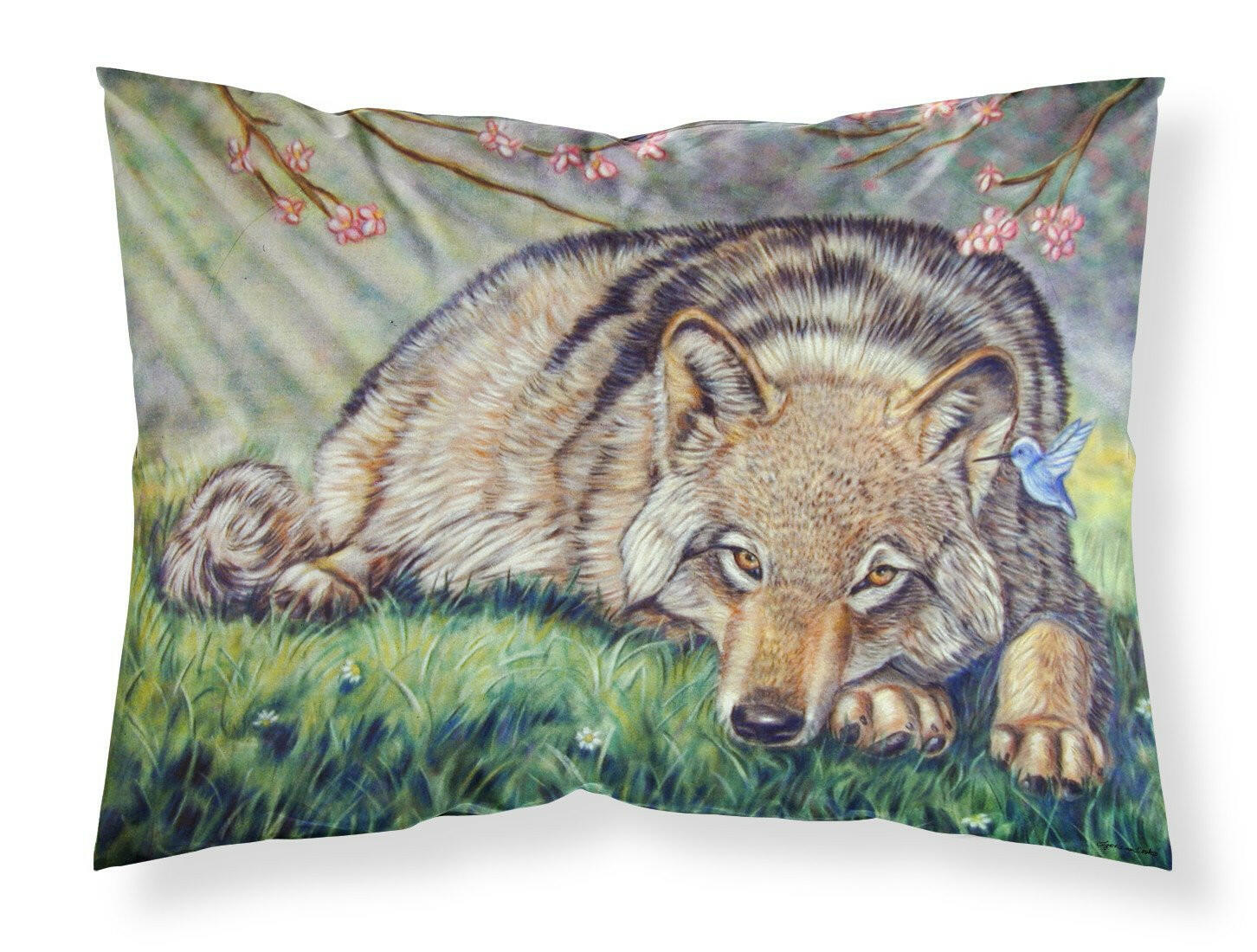 Wolf and Hummingbird Standard Pillowcase Lightweight Super Soft Easy Care Decorative Artwork Pillowcase, Standard