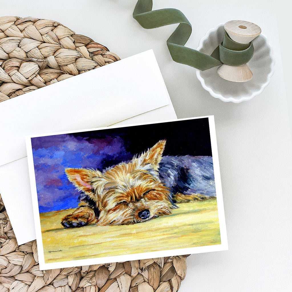 Yorkie Taking a Nap Greeting Cards Pack of 8 Blank Cards with Envelopes Whimsical A7 Size 5x7
