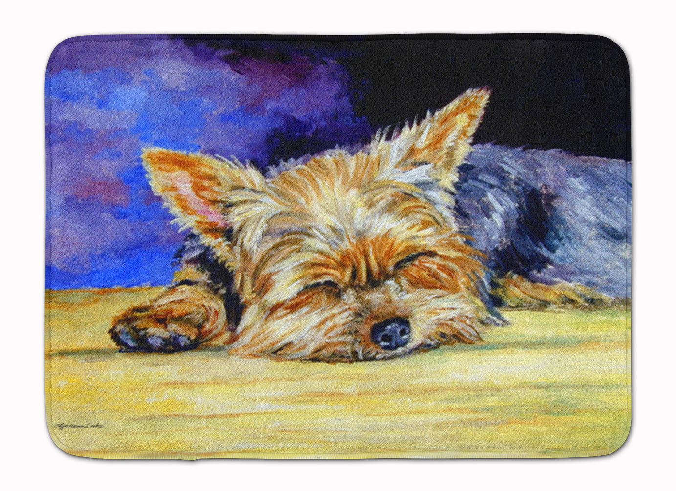 Yorkie Taking a Nap Memory Foam Kitchen Mat Machine Washable Anti-Fatigue Cushion Comfort Bath or Kitchen Rug