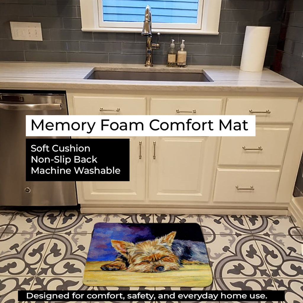 Yorkie Taking a Nap Memory Foam Kitchen Mat Machine Washable Anti-Fatigue Cushion Comfort Bath or Kitchen Rug