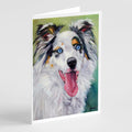 Australian Shepherd Blue Eyes Greeting Cards Pack of 8 Blank Cards with Envelopes Whimsical A7 Size 5x7