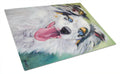 Australian Shepherd Blue Eyes Cutting Board Tempered Glass Kitchen Cutting Surface, Heat Resistant Chopping, Non-Slip Feet, Food Prep & Serving