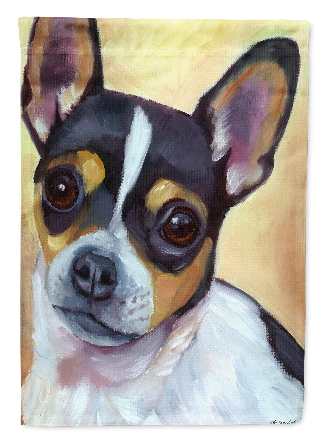 Chihuahua Black and Tan House Flag 28x40 Porch Sleeve Pole Decorative Outside Yard Banner Artwork Wall Hanging, Polyester