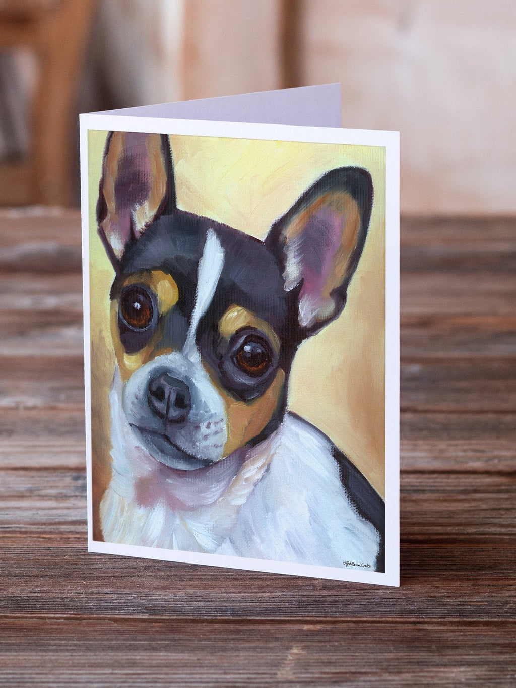 Chihuahua Black and Tan Greeting Cards Pack of 8 Blank Cards with Envelopes Whimsical A7 Size 5x7