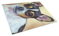 Chihuahua Black and Tan Cutting Board Tempered Glass Kitchen Cutting Surface, Heat Resistant Chopping, Non-Slip Feet, Food Prep & Serving