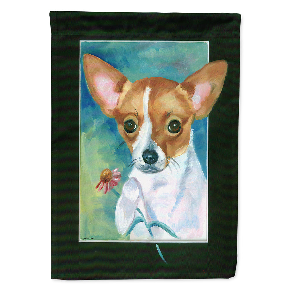 Chihuahua and Daisy House Flag 28x40 Porch Sleeve Pole Decorative Outside Yard Banner Artwork Wall Hanging, Polyester