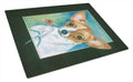 Chihuahua and Daisy Cutting Board Tempered Glass Kitchen Cutting Surface, Heat Resistant Chopping, Non-Slip Feet, Food Prep & Serving
