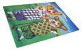 Corgi Golfers Cutting Board Tempered Glass Kitchen Cutting Surface, Heat Resistant Chopping, Non-Slip Feet, Food Prep & Serving