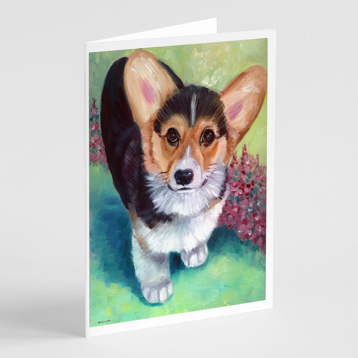 Pembroke Corgi Puppy Greeting Cards Pack of 8 Blank Cards with Envelopes Whimsical A7 Size 5x7