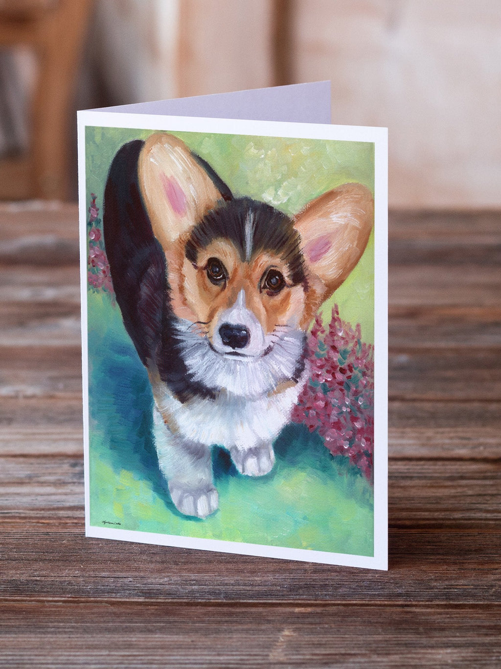 Pembroke Corgi Puppy Greeting Cards Pack of 8 Blank Cards with Envelopes Whimsical A7 Size 5x7