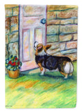Let me in Corgi House Flag 28x40 Porch Sleeve Pole Decorative Outside Yard Banner Artwork Wall Hanging, Polyester
