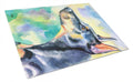 Watercolor Doberman Cutting Board Tempered Glass Kitchen Cutting Surface, Heat Resistant Chopping, Non-Slip Feet, Food Prep & Serving
