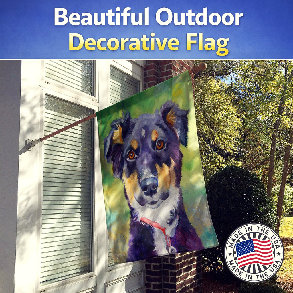 English Shepherd House Flag 28x40 Porch Sleeve Pole Decorative Outside Yard Banner Artwork Wall Hanging, Polyester