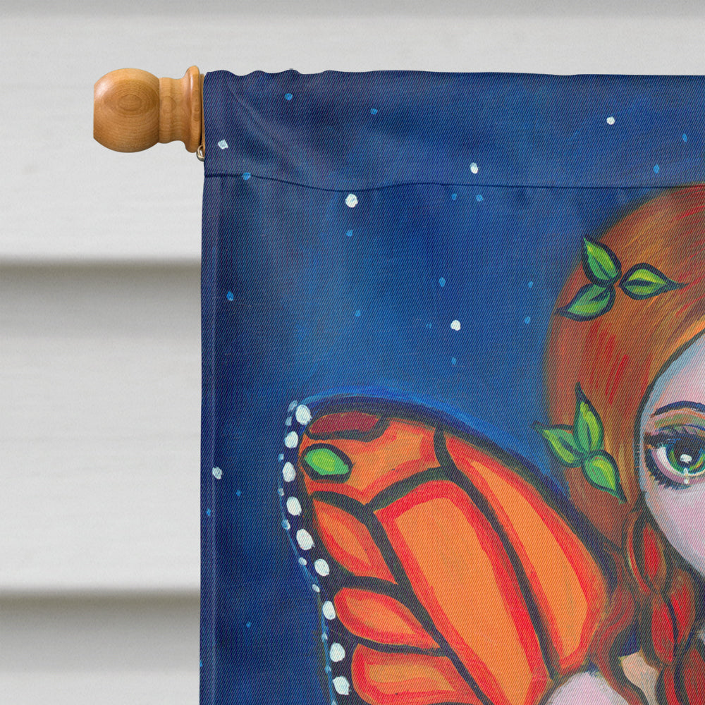 Fairy Monarch House Flag 28x40 Porch Sleeve Pole Decorative Outside Yard Banner Artwork Wall Hanging, Polyester