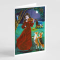 Fairy Moon Dance with Corgi Greeting Cards Pack of 8 Blank Cards with Envelopes Whimsical A7 Size 5x7