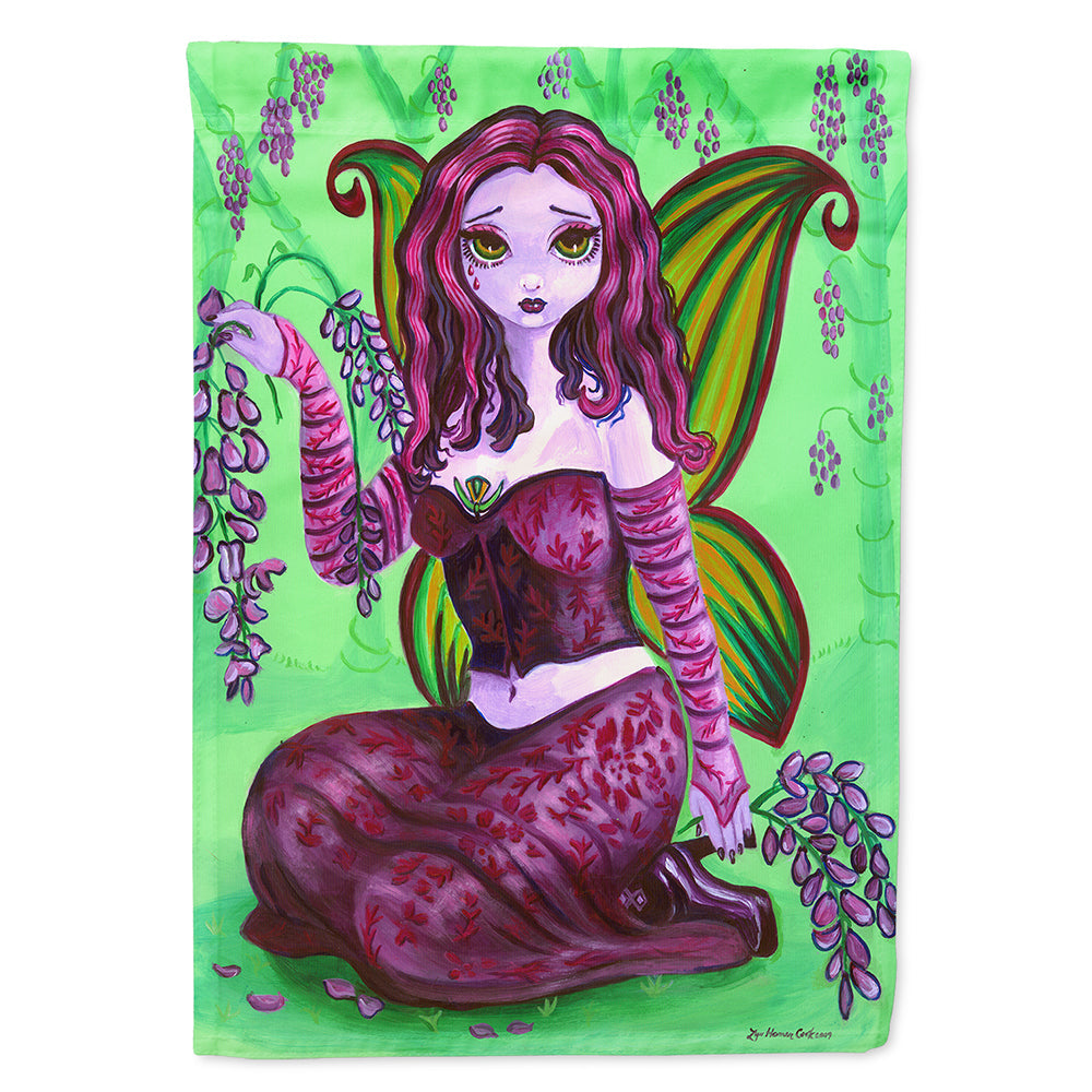 Fairy Lady Wisteria House Flag 28x40 Porch Sleeve Pole Decorative Outside Yard Banner Artwork Wall Hanging, Polyester