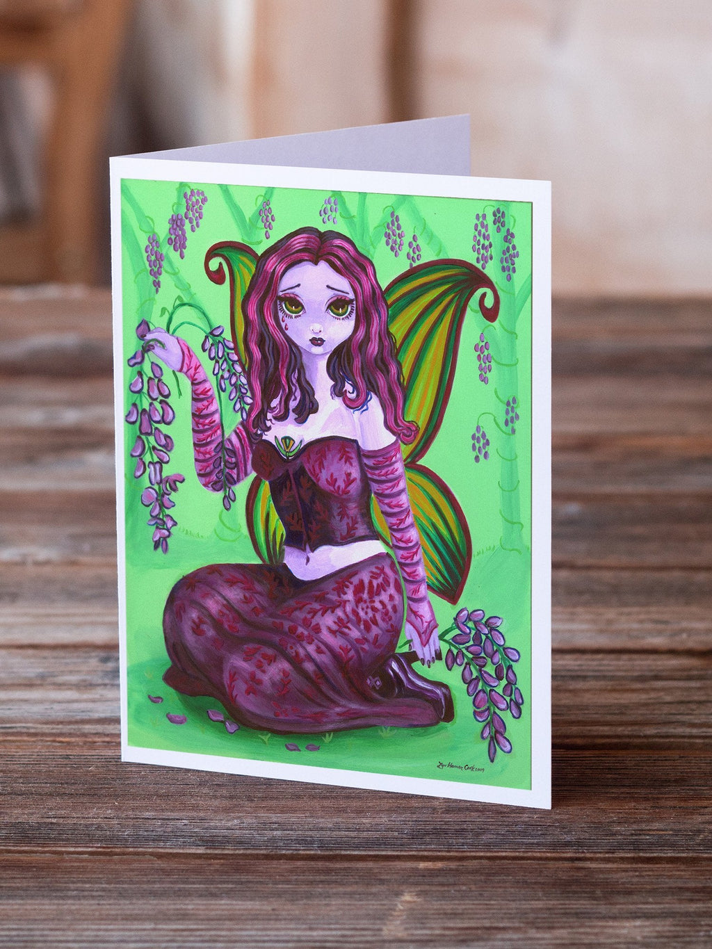 Fairy Lady Wisteria Greeting Cards Pack of 8 Blank Cards with Envelopes Whimsical A7 Size 5x7