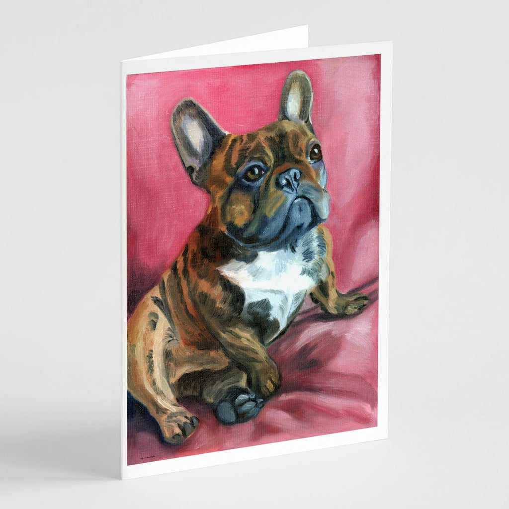 French Bulldog Snuggle Greeting Cards Pack of 8 Blank Cards with Envelopes Whimsical A7 Size 5x7