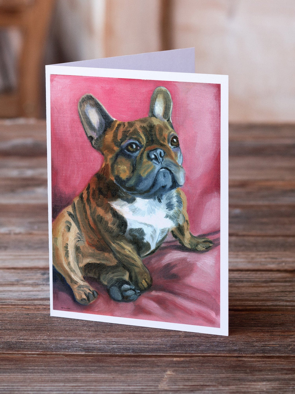 French Bulldog Snuggle Greeting Cards Pack of 8 Blank Cards with Envelopes Whimsical A7 Size 5x7