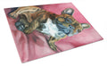 French Bulldog Snuggle Cutting Board Tempered Glass Kitchen Cutting Surface, Heat Resistant Chopping, Non-Slip Feet, Food Prep & Serving