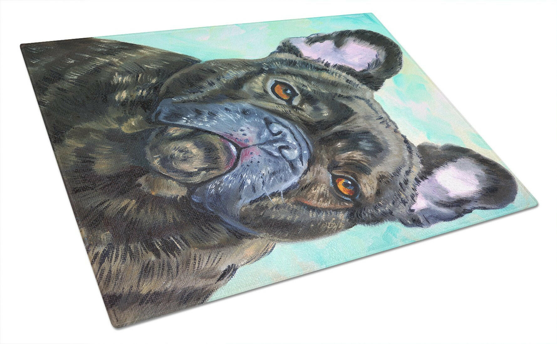French Bulldog Lookin at You Cutting Board Tempered Glass Kitchen Cutting Surface, Heat Resistant Chopping, Non-Slip Feet, Food Prep & Serving