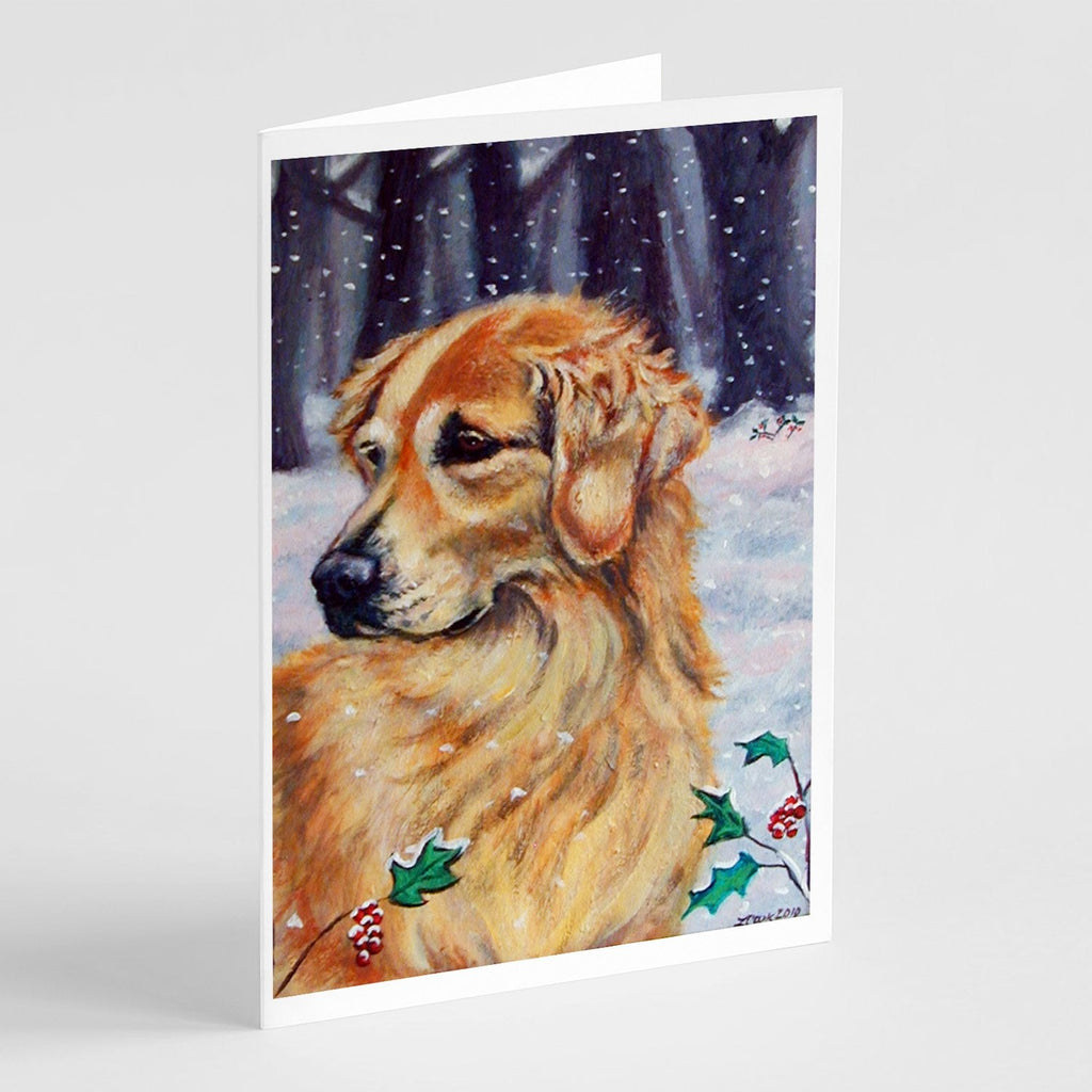 Golden Retriver Holly Greeting Cards Pack of 8 Blank Cards with Envelopes Whimsical A7 Size 5x7