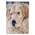 Golden Retriver Contemplation House Flag 28x40 Porch Sleeve Pole Decorative Outside Yard Banner Artwork Wall Hanging, Polyester