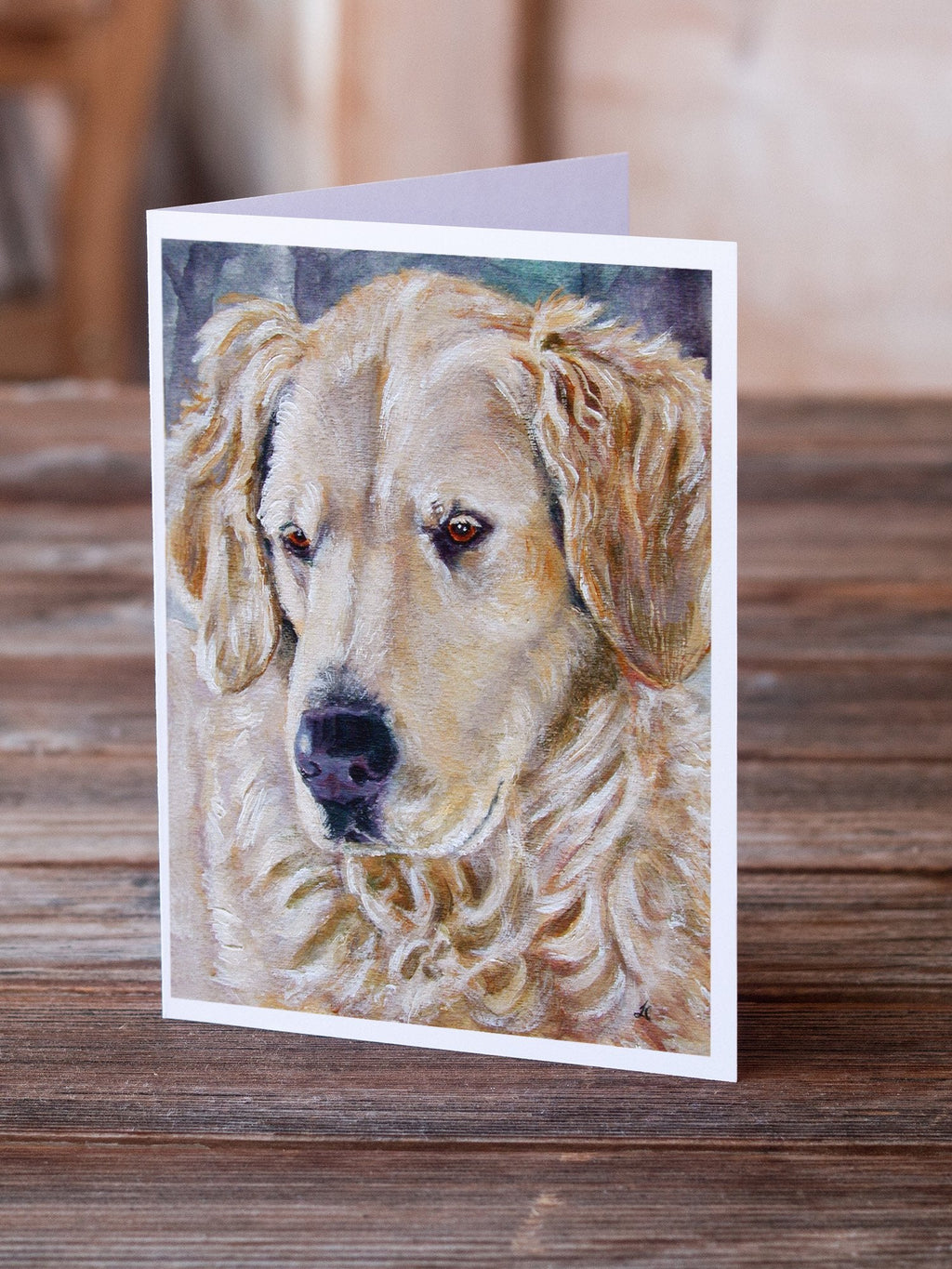 Golden Retriver Contemplation Greeting Cards Pack of 8 Blank Cards with Envelopes Whimsical A7 Size 5x7