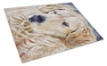 Golden Retriver Contemplation Cutting Board Tempered Glass Kitchen Cutting Surface, Heat Resistant Chopping, Non-Slip Feet, Food Prep & Serving