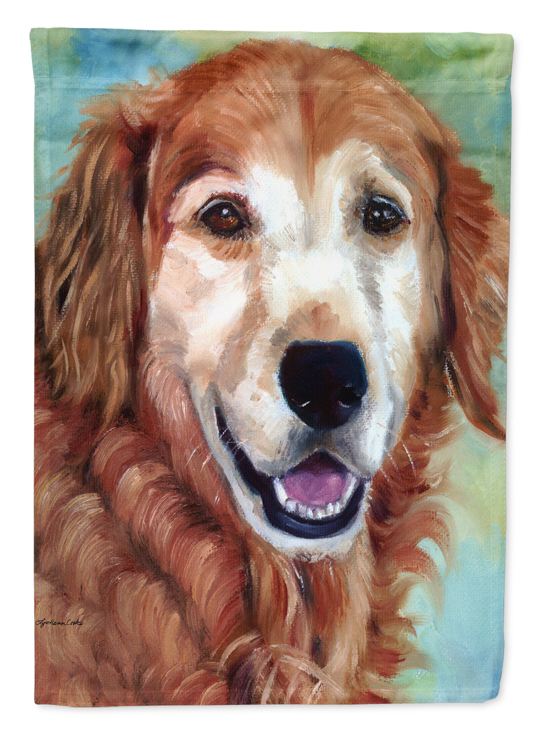 Golden Retriver Good Boy House Flag 28x40 Porch Sleeve Pole Decorative Outside Yard Banner Artwork Wall Hanging, Polyester