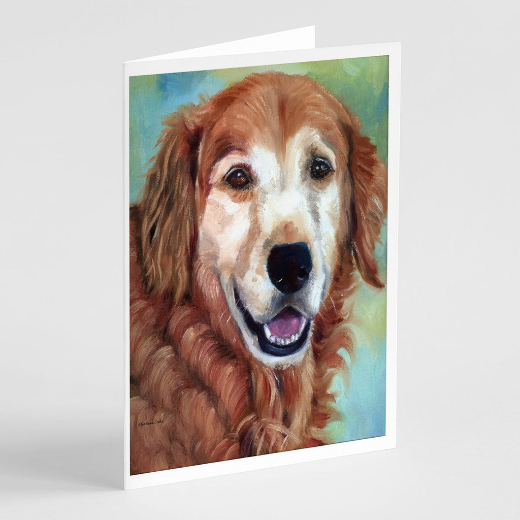 Golden Retriver Good Boy Greeting Cards Pack of 8 Blank Cards with Envelopes Whimsical A7 Size 5x7