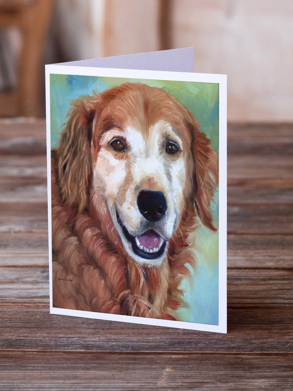 Golden Retriver Good Boy Greeting Cards Pack of 8 Blank Cards with Envelopes Whimsical A7 Size 5x7