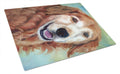 Golden Retriver Good Boy Cutting Board Tempered Glass Kitchen Cutting Surface, Heat Resistant Chopping, Non-Slip Feet, Food Prep & Serving