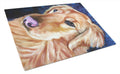Golden Retriver Huh Cutting Board Tempered Glass Kitchen Cutting Surface, Heat Resistant Chopping, Non-Slip Feet, Food Prep & Serving