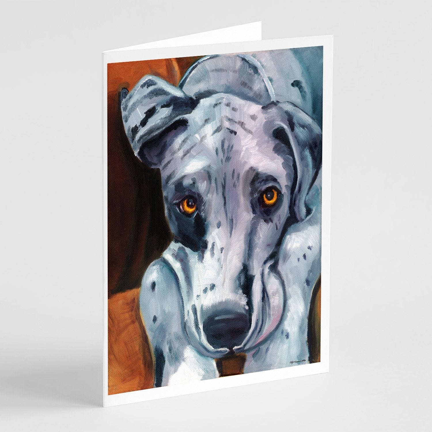 Great Dane Waiting Patiently Greeting Cards Pack of 8 Blank Cards with Envelopes Whimsical A7 Size 5x7