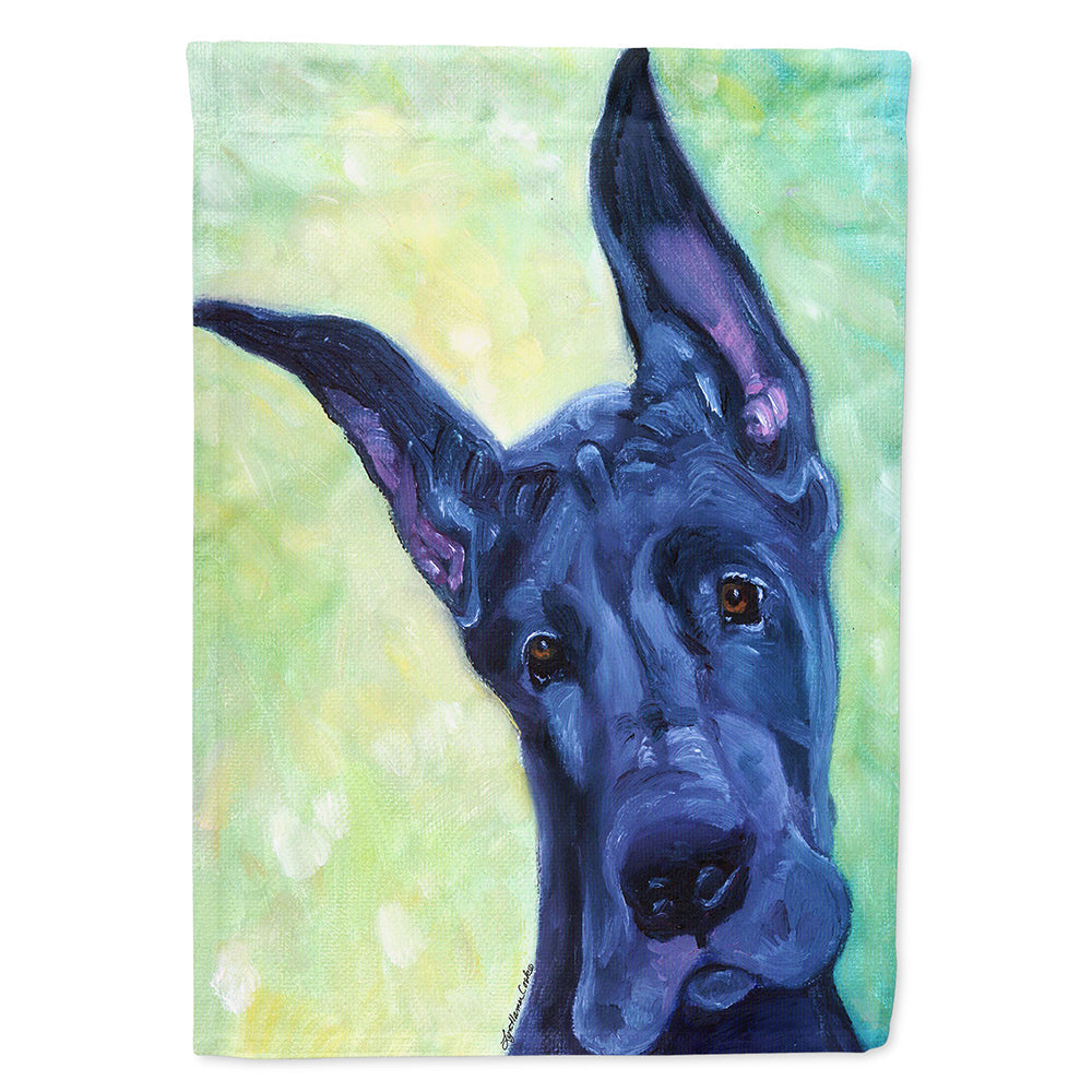 Great Dane Midnight Puppy House Flag 28x40 Porch Sleeve Pole Decorative Outside Yard Banner Artwork Wall Hanging, Polyester