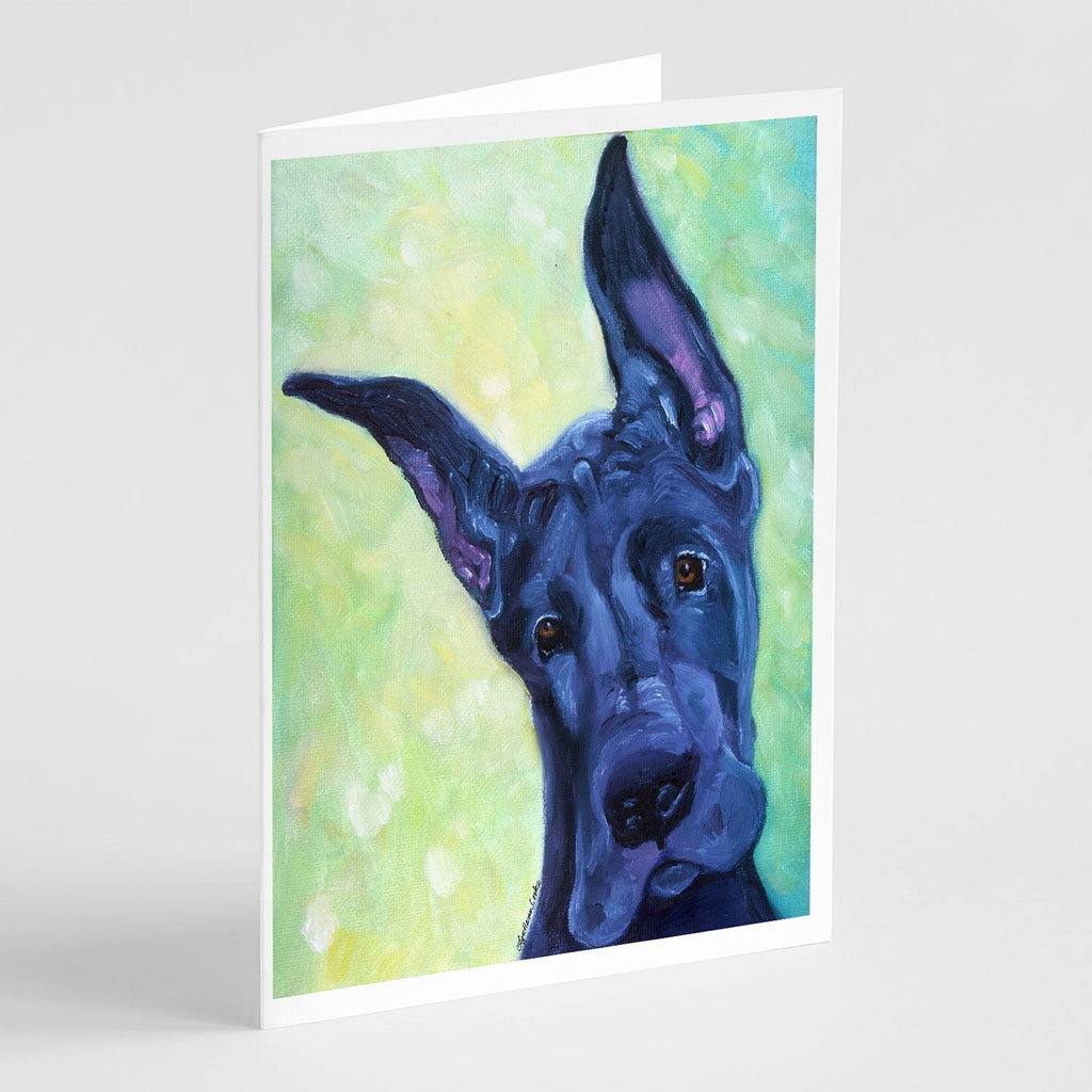 Great Dane Midnight Puppy Greeting Cards Pack of 8 Blank Cards with Envelopes Whimsical A7 Size 5x7