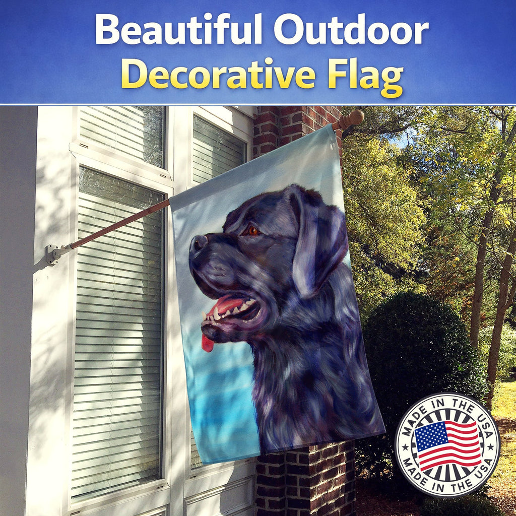 Black Labrador Retriever House Flag 28x40 Porch Sleeve Pole Decorative Outside Yard Banner Artwork Wall Hanging, Polyester