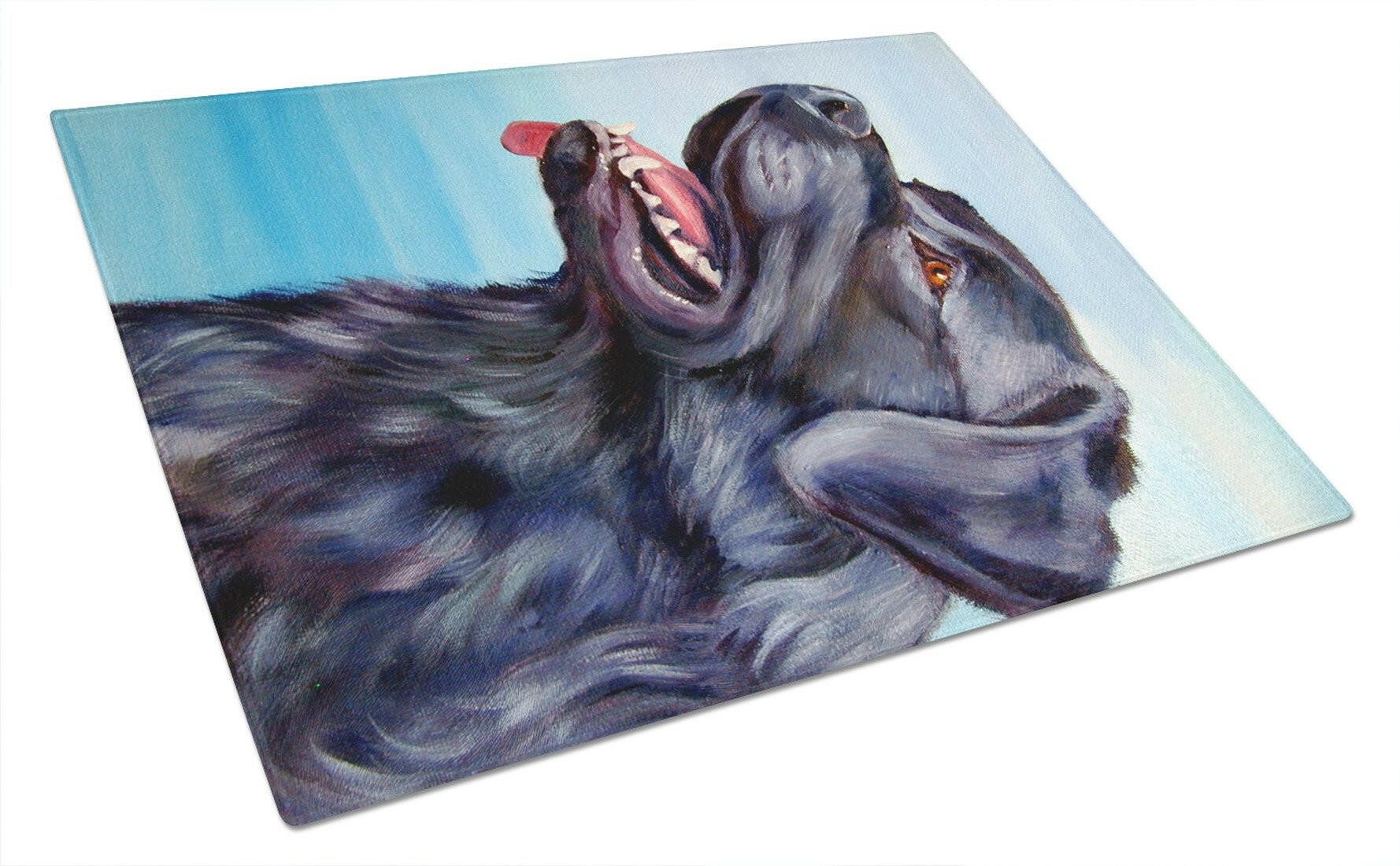 Black Labrador Retriever Cutting Board Tempered Glass Kitchen Cutting Surface, Heat Resistant Chopping, Non-Slip Feet, Food Prep & Serving