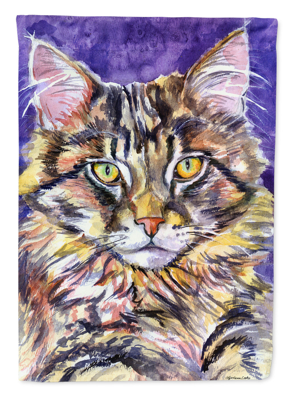 Maine Coon Sassy House Flag 28x40 Porch Sleeve Pole Decorative Outside Yard Banner Artwork Wall Hanging, Polyester