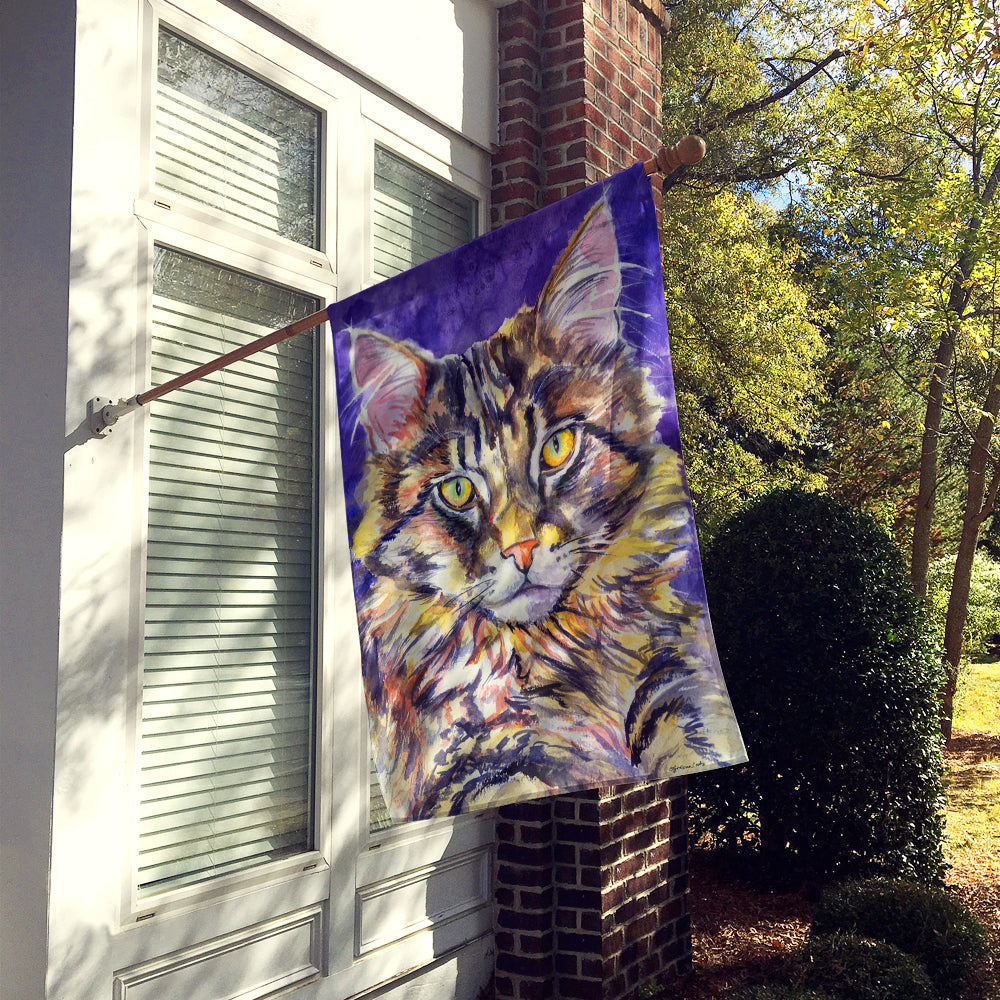 Maine Coon Sassy House Flag 28x40 Porch Sleeve Pole Decorative Outside Yard Banner Artwork Wall Hanging, Polyester