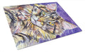 Maine Coon Sassy Cutting Board Tempered Glass Kitchen Cutting Surface, Heat Resistant Chopping, Non-Slip Feet, Food Prep & Serving