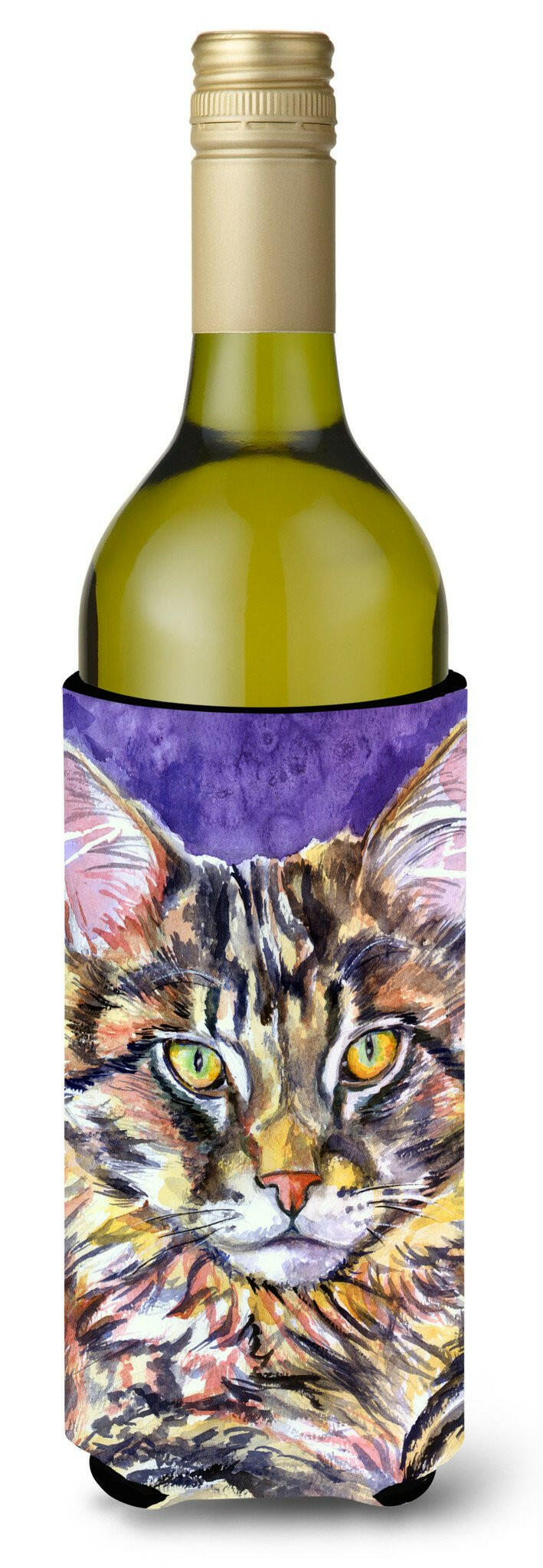 Maine Coon Sassy Wine Bottle Hugger Gift Sleeve for Standard 750 ml Bottles, Insulated Reusable Also Fits Mini Shot & Pint Bottles