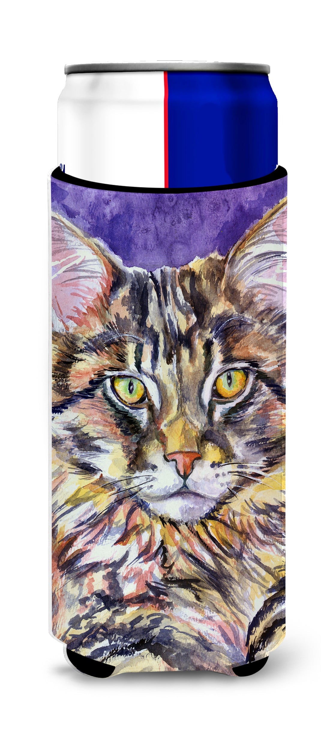 Maine Coon Sassy Slim Can Hugger , Insulated Foam Hugger for 12 oz Slim Cans, Beer Bottles & Water Bottles, Printed in USA