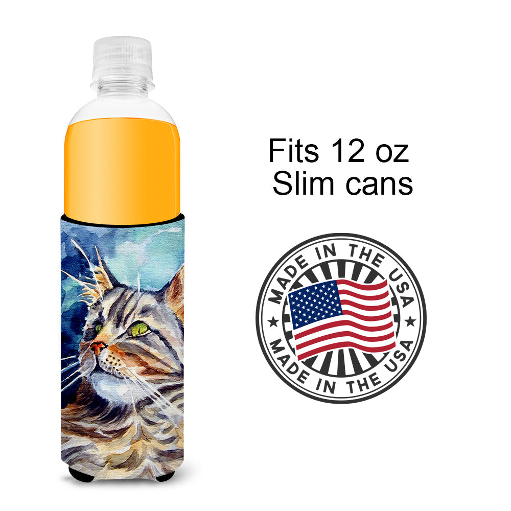 Maine Coon Sissy Slim Can Hugger , Insulated Foam Hugger for 12 oz Slim Cans, Beer Bottles & Water Bottles, Printed in USA