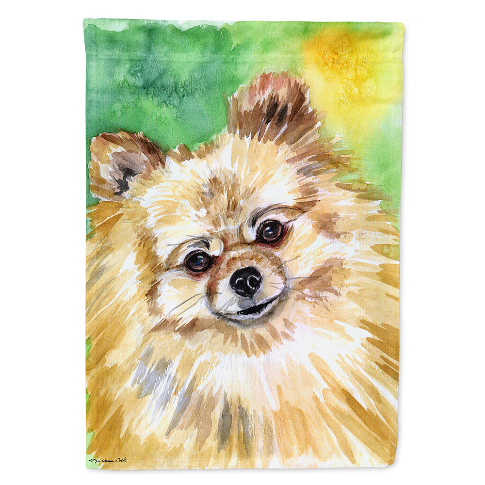 Pomeranian Sissy House Flag 28x40 Porch Sleeve Pole Decorative Outside Yard Banner Artwork Wall Hanging, Polyester
